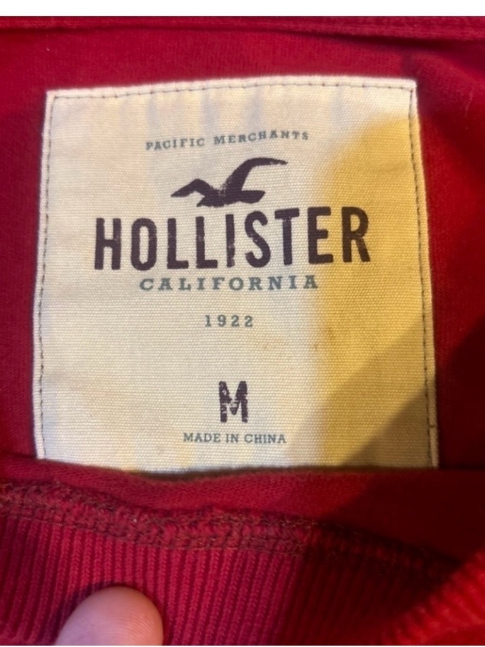 Hollister Red Long Sleeve Logo Tee - Picture 2 of 3